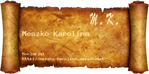 Meszko Karolina névjegykártya